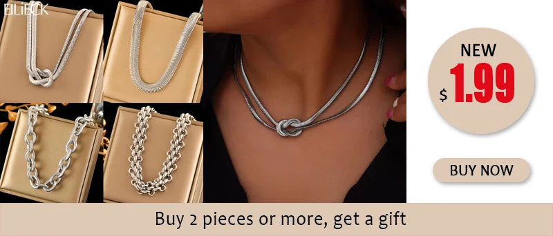 EILIECK 316L Stainless Steel Metal Cross Pendant Necklace For Women Trendy Gold Color OT Clasp Neck Chain Waterproof Jewelry