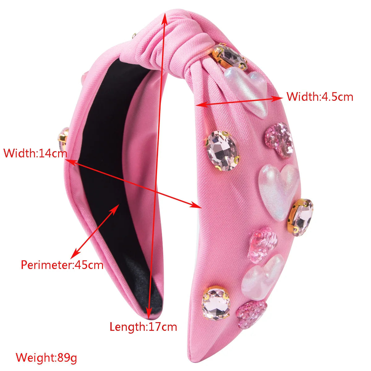 Fashionable Diamond Studded Resin Heart Accessories, Sweet Headband, Simple Hair Accessories For Women