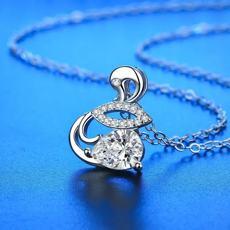 925 Sterling Silver Necklace Pendant AAA Zircon For Women Fashion Exquisite Student Girlfriend Jewelry Accessories Heart Gift
