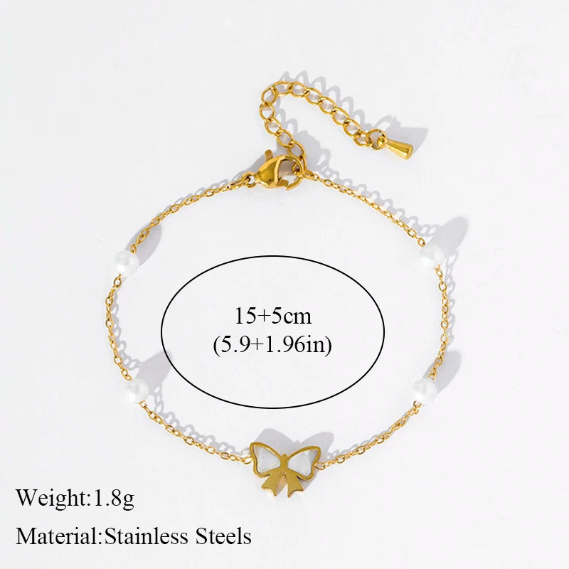 EILIECK New Fashion Heart Love Charm Bracelet For Women Trendy Wrist Chain Stainless Steel Metal Jewelry Bangles Lady Gift