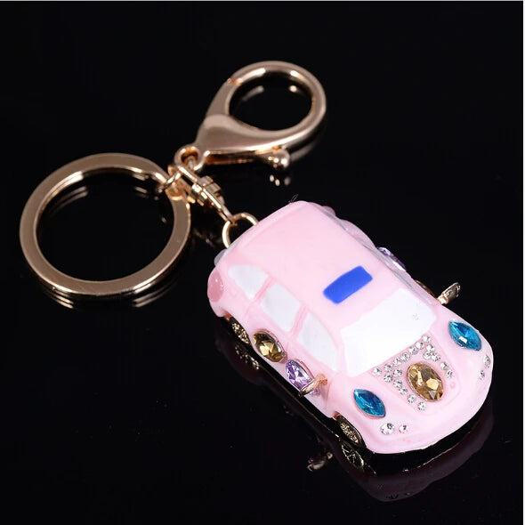New Fashion Car Motorcycle Rhinestone Crystal Keychain Metal Alloy Key Chains Holder Handbag Car Keyrings Keychains For Women Me