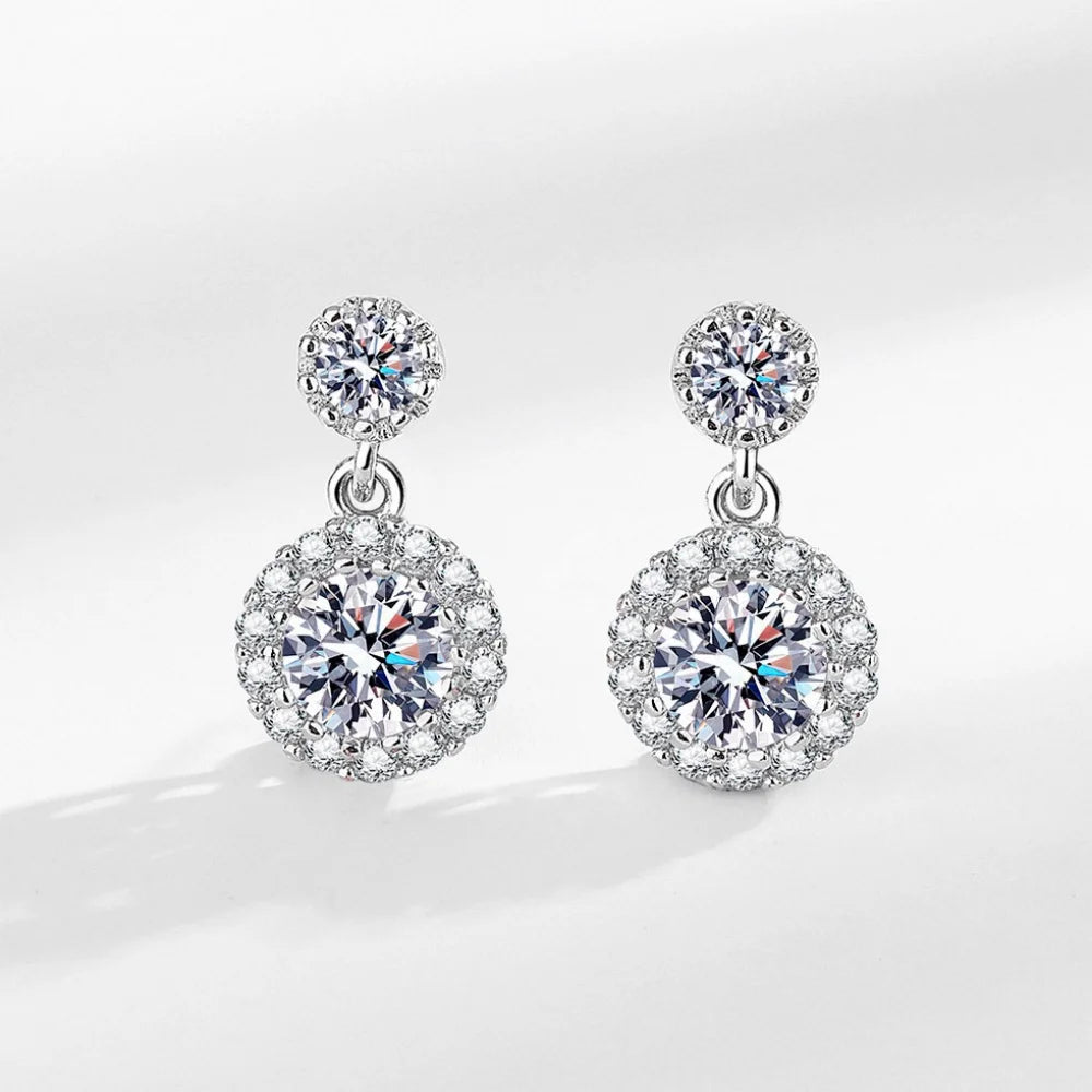 925 Sterling Silver Crystal Zircon Earrings For Women High-End Temperament Tassel Earrings Simple And Versatile Earring Jewelry