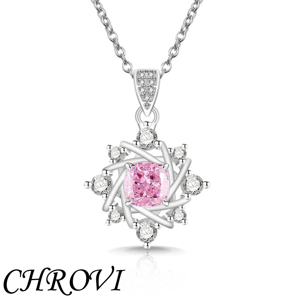 Exquisite 925 sterling silver gemstone ice flower octagonal star necklace, fashionable and versatile,high-carat diamond necklace