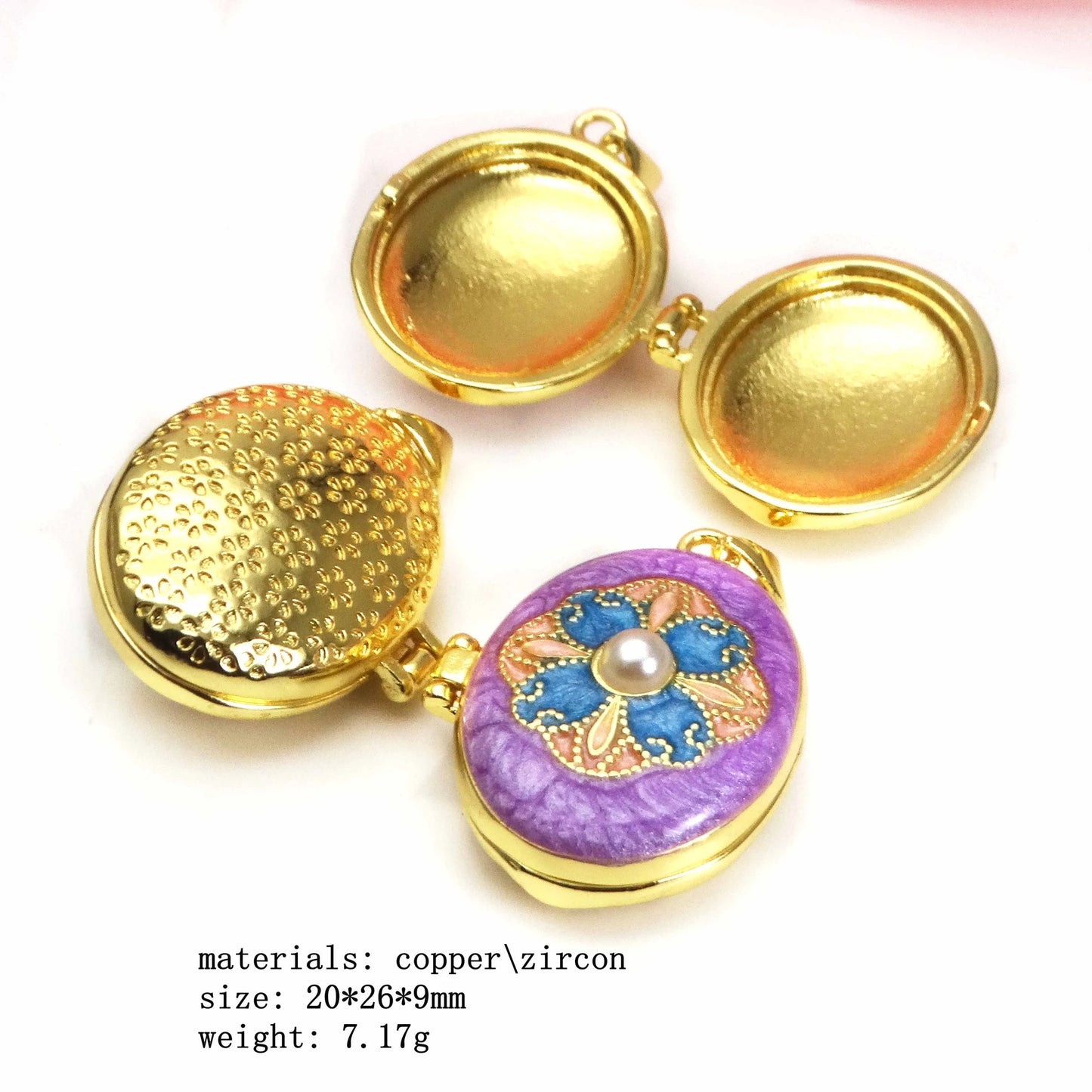 Micro Zircon oil drip photo box Pendant necklace Pearl Celtic Knot pendant necklace copper chain jewelry necklace