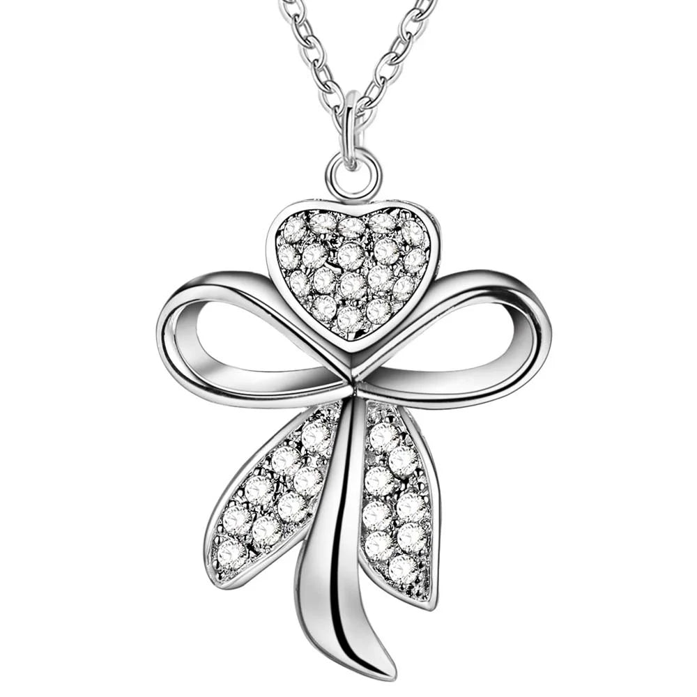 New 925 Sterling Silver Necklace Pendant Chain 5A Zircon For Women Fashion Jewelry Party Wedding Accessories Gifts