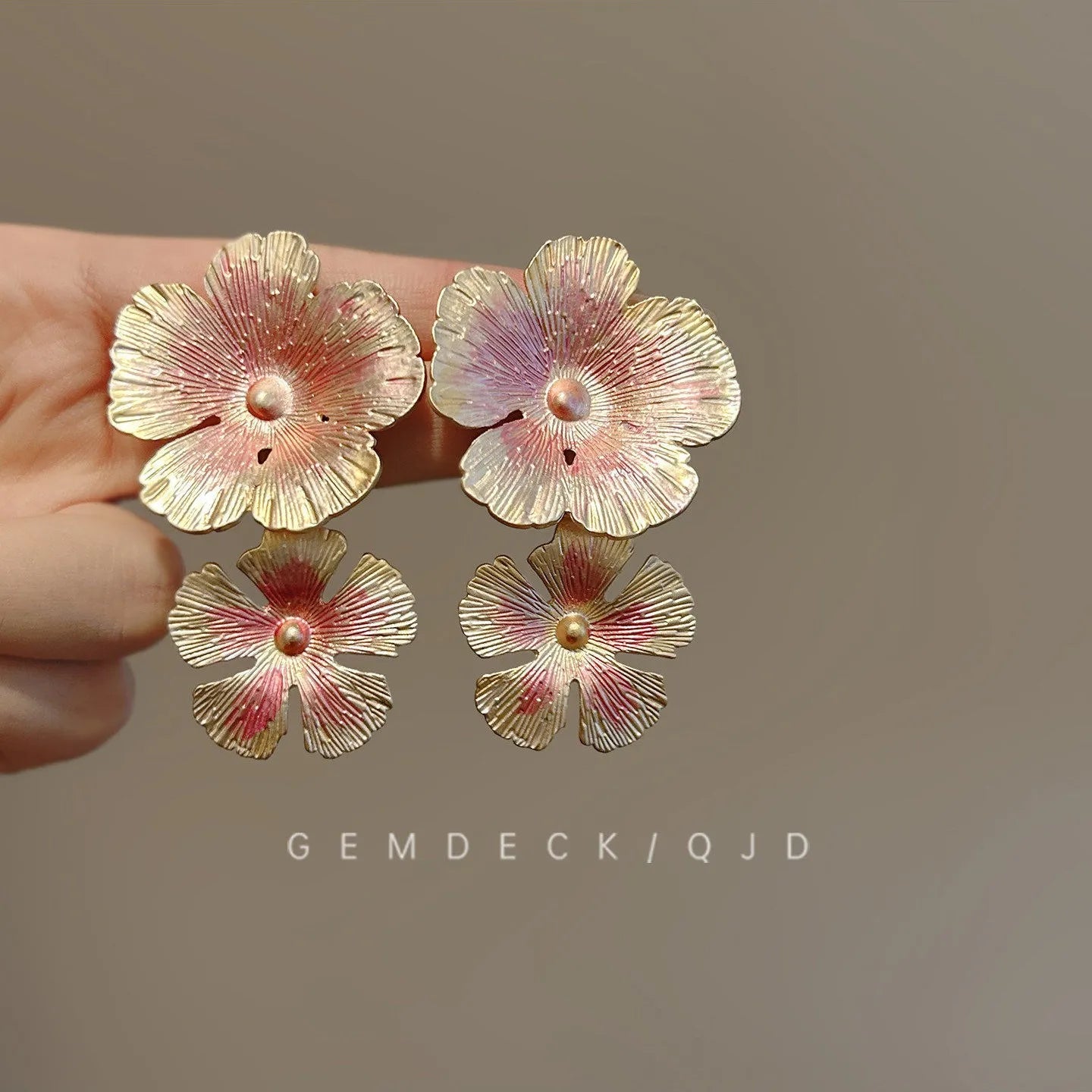 Enamel Flower Earrings New Fashion Vacation Style Exaggerated Exquisite Flower Tassel Earrings Wedding Party Jewelry Accessories