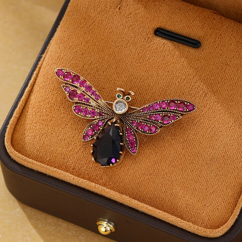 Vintage Dragonfly Brooch for Women Clothing Insect Pins Rhinestone Brooch Pin Badges Jewelry Accessories Wedding Holiday Party