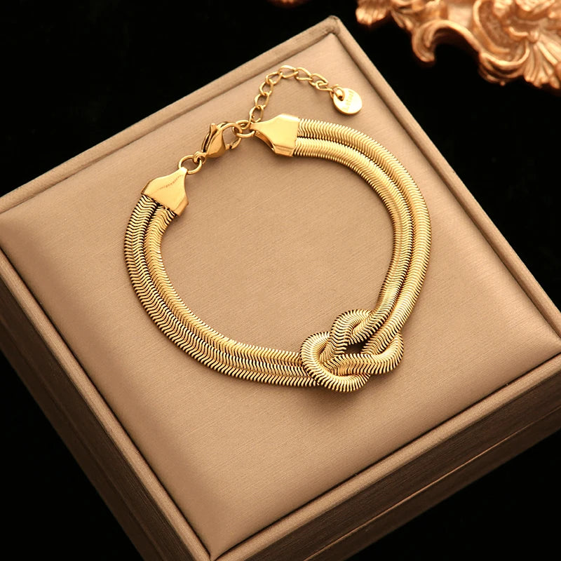 EILIECK 316L Stainless Steel Gold Color Thick Chain Bracelet For Women Men New Trendy Waterproof Wrist Chain Jewelry Gift Party