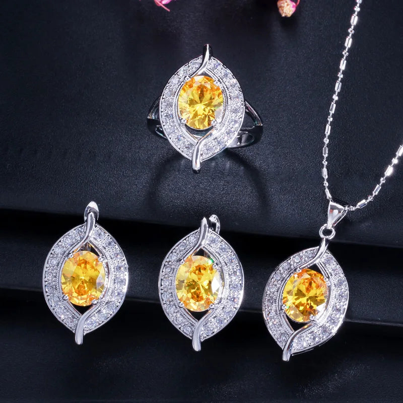 ThreeGraces 3pcs New Trendy Shiny Red Cubic Zirconia Fashion Earrings Necklace Ring Bridal Party Jewelry Set for Women JS707