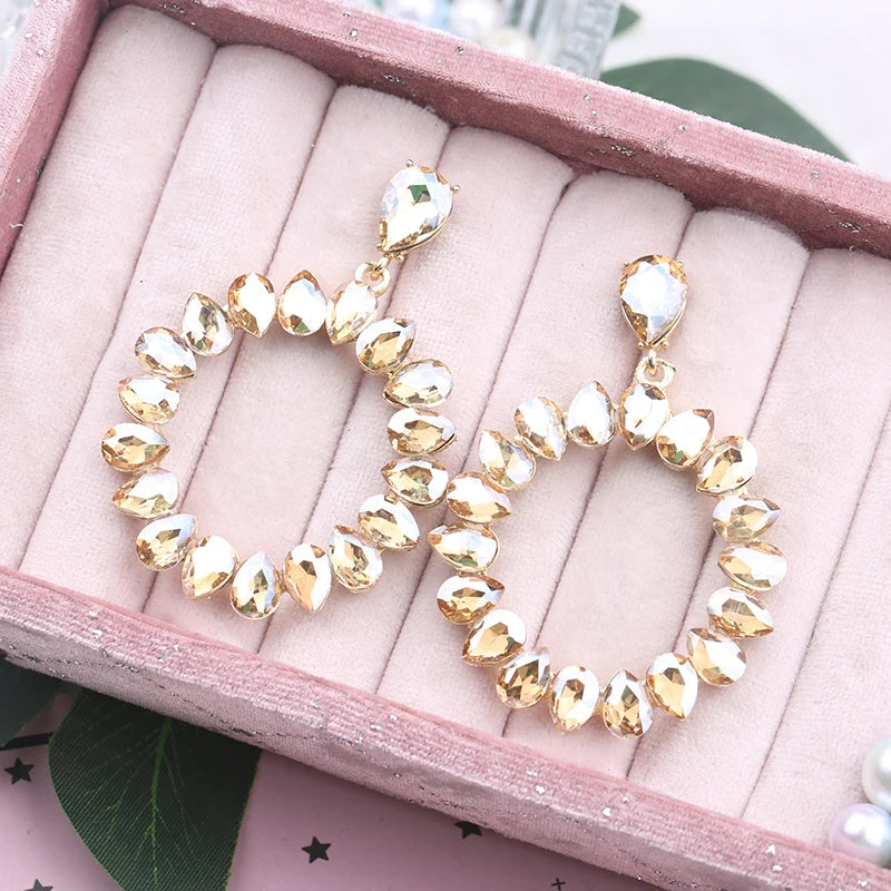 VEYO  Women's Trendy Hollow out Design rhinestone Wedding bride Drop Earrings Fashion Jewelry Wholesale
