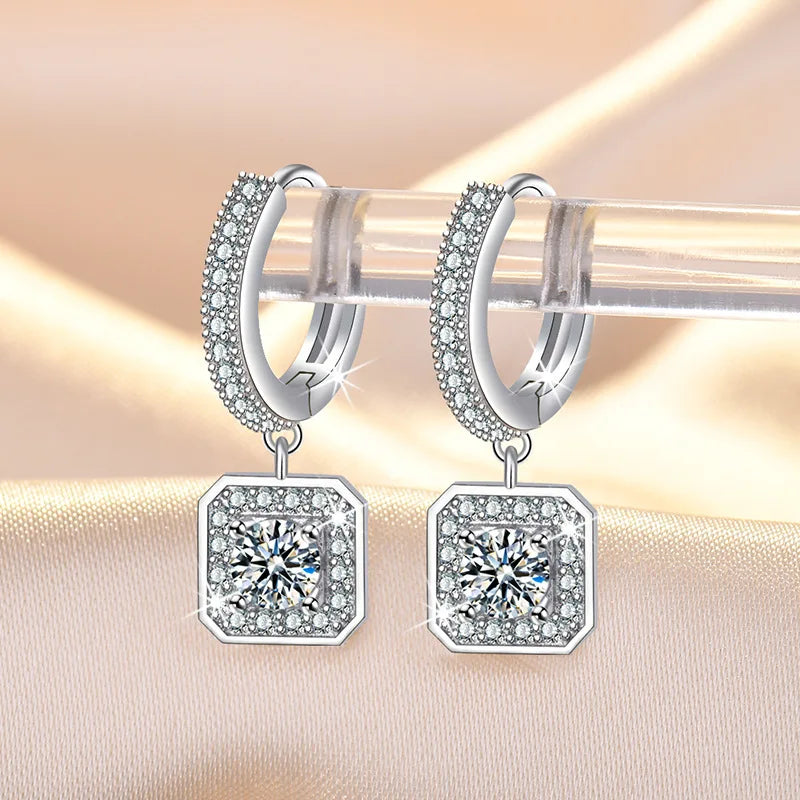 925 Sterling Silver Earrings buckle Heart For Women Exquisite Student Girlfriend Jewelry Accessories Wedding Fashion Gift