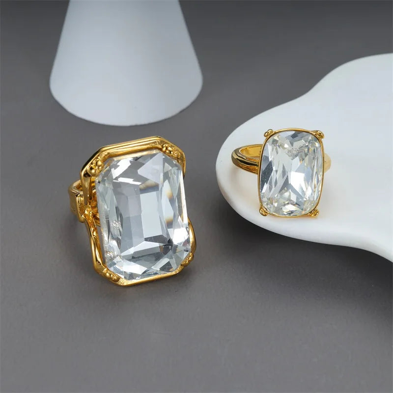 EILIECK Minimalist Classic 18K Gold Color Plated Butterfly Zircon Adjustable Ring Hypoallergenic Stainless Steel Jewelry Gift