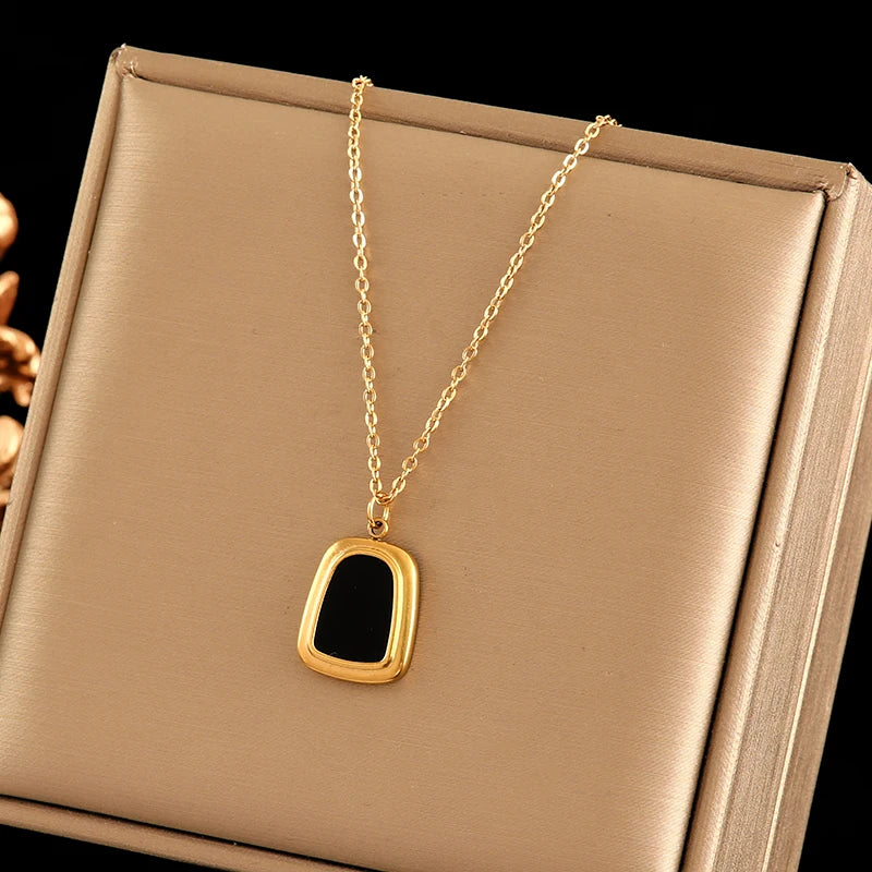 EILIECK 316L Stainless Steel Cute Little Flower Necklace For Women High Quality 18 K Gold-Plated Jewelry Geometric Choker Collar
