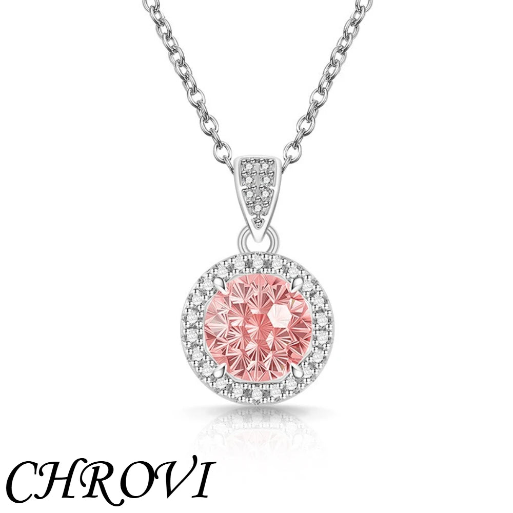 Luxurious 925 sterling silver gemstone princess square pendant necklace - fashionable and versatile