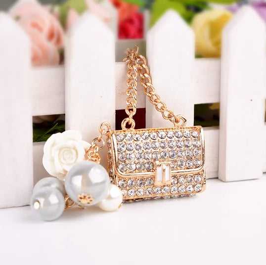 Metal Luxury Bag Keychain Leather Bag Shape Woman's High -end Charm Decoration Supports A Seal Leopard Leather Bag