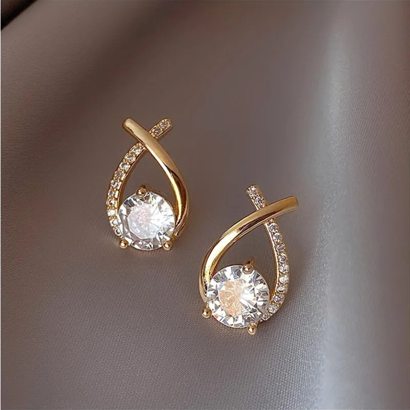 New 925 Sterling Silver Earrings Sparkly Zircon for Women Fashion Wedding Engagement Party Jewelry Gifts
