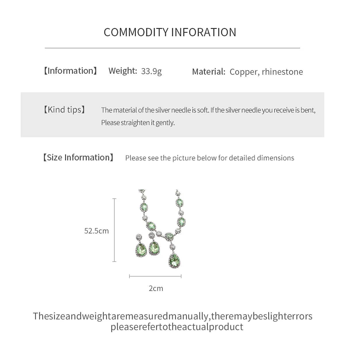 Shiny Cubic Zirconia Jewelry Set Women's Fashion Water Drop Teardrop Rhinestone Choker Necklace Dangle Earrings for Party K
