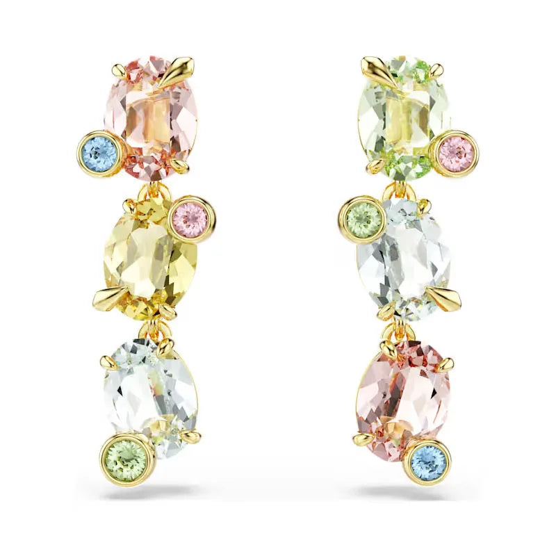 2026 New Trend Fine Anniversary Jewelry Sets Charming Blue Flower Green Water Drop Crystal Luxury Women's Necklace Ring Earrings