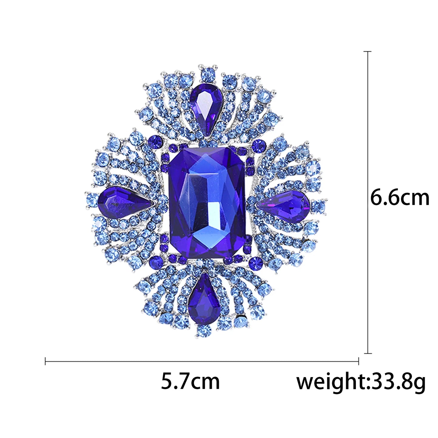 Crystal Large Glass Brooches for Women Unisex Rhinestone Flower Pins Banquet Party Backpack Gifts Jewelry Accessories