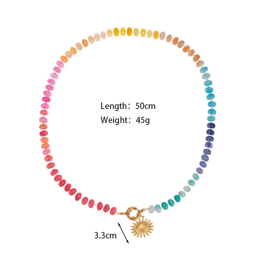 2026 Fashionable Trendy Summer Colorful Heart Beaded Necklace Colorful Beaded Necklace Back-to-School Season Gift