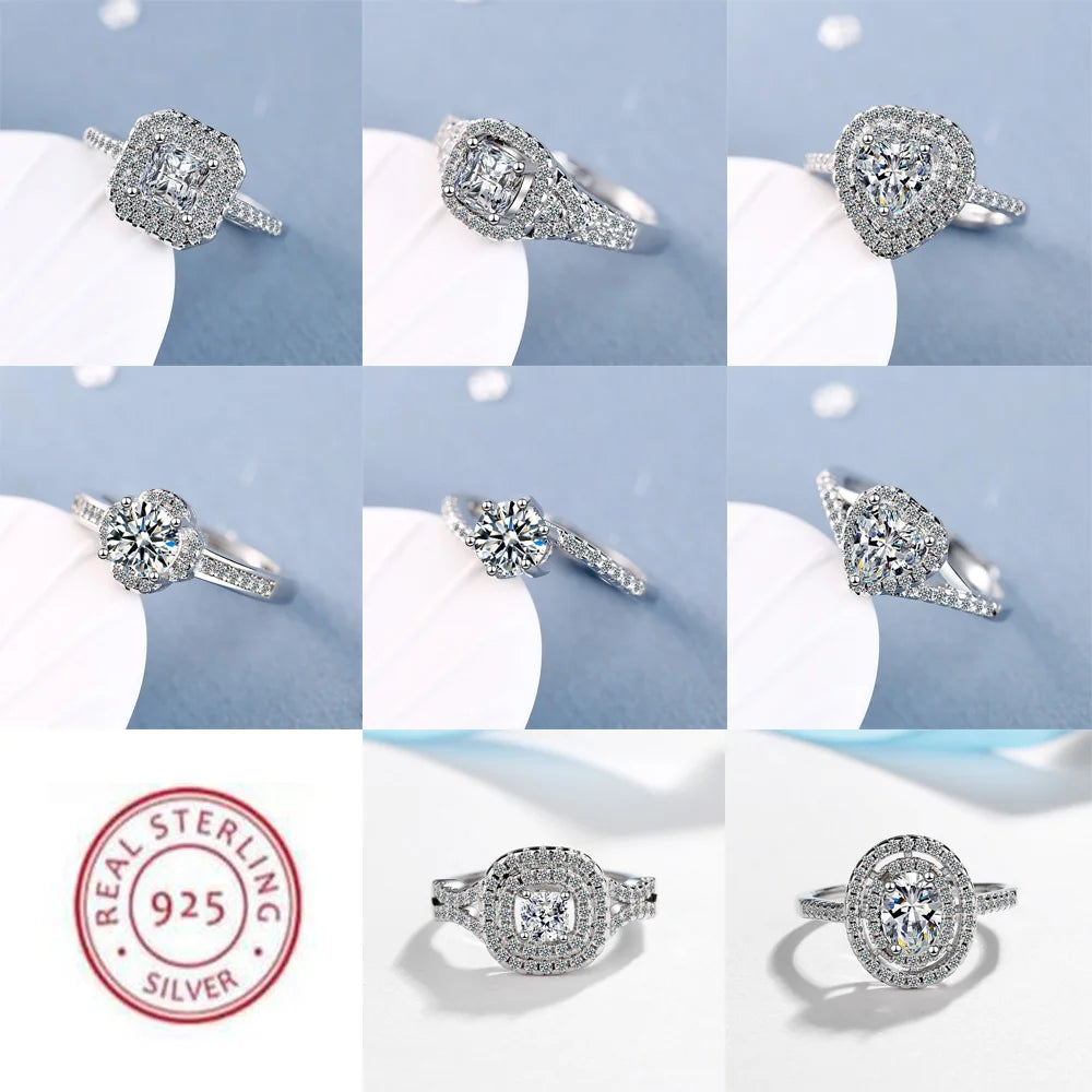 New 925 Sterling Silver Ring Heart Adjustable Simplicity Fashion Exquisite Student Girlfriend Jewelry Accessories Wedding Party