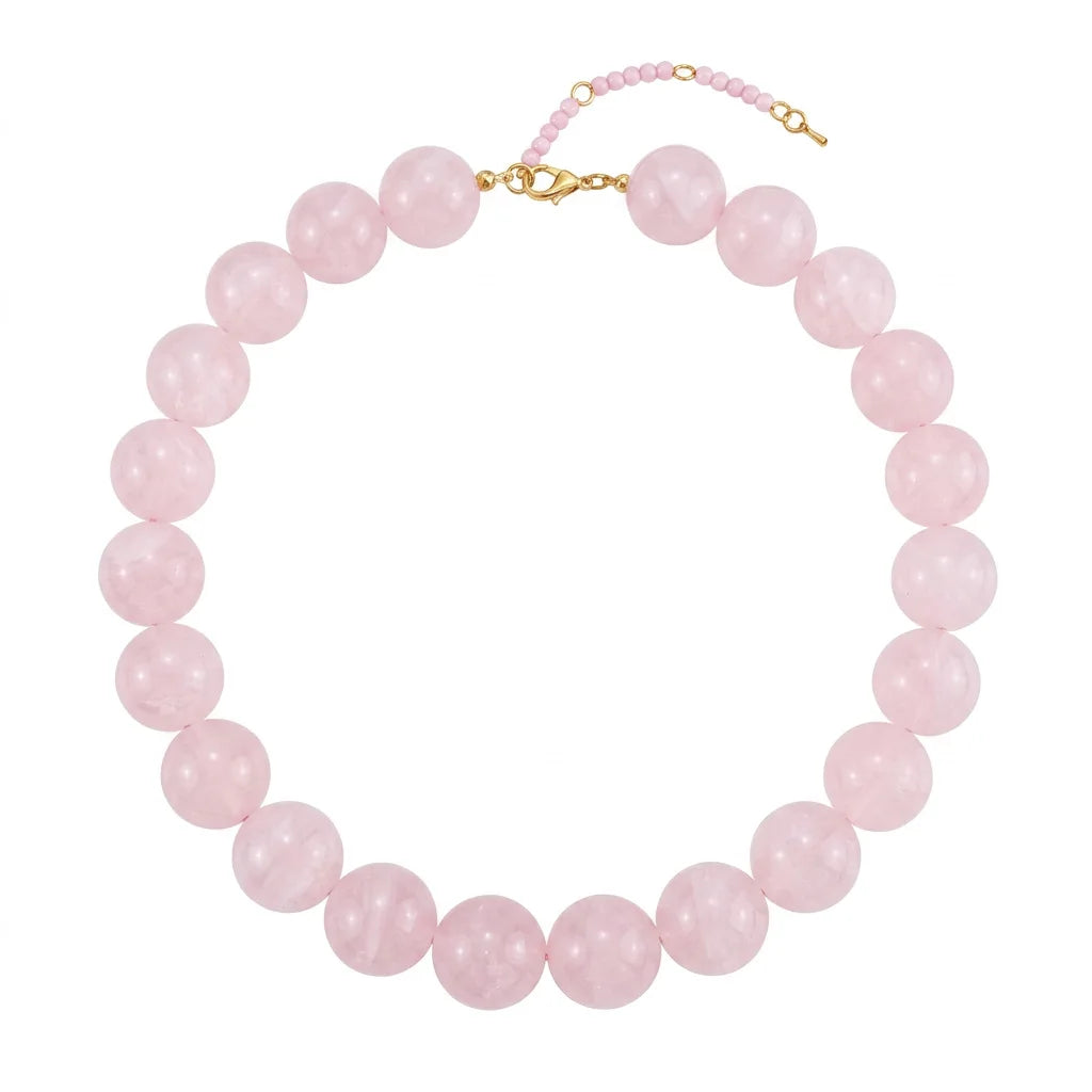 Double Color Round Beads Resin Necklace for Women Bohemian Style Waterproof Statement Choker Collar Necklaces Fashion Jewelry