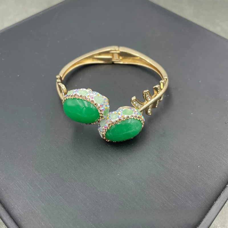 NISHIZAWA Green Gemstones Rings for Women Geometric Turkish Style Fashion Jewelry Light Luxury Elegant Anillos Mujer