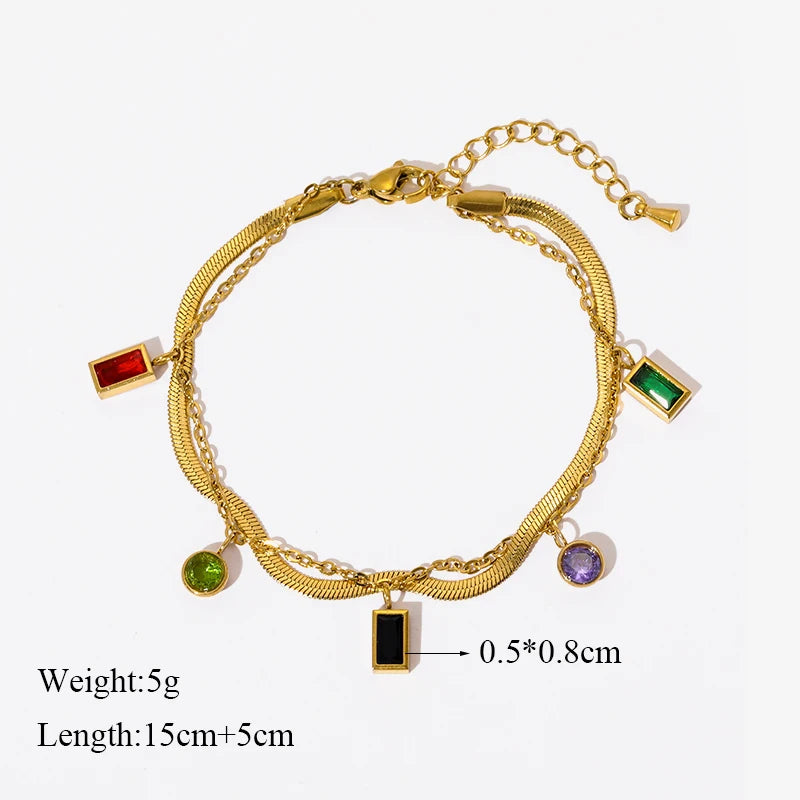 EILIECK 316L Stainless Steel Fashion Heart Love Charm Bracelet For Women New Trendy Waterproof Wrist Chain Jewelry Lady Gift
