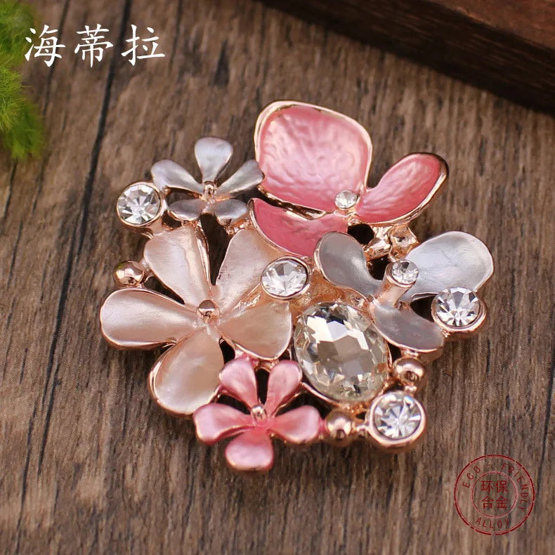 new color oil geometric flower diamond magnetic brooch, fashionable and high-end women's versatile brooch
