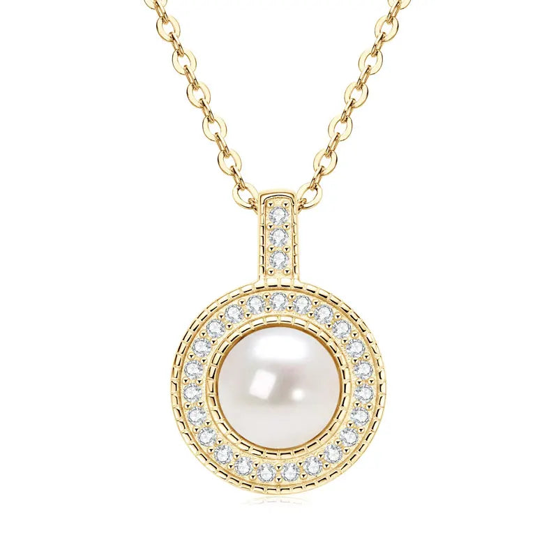 OXTAO Real 925 Silver Necklace Natural Freshwater Pearl Pendant for Women Clavicle Chain Necklace Fine Jewelry Gift wholesale