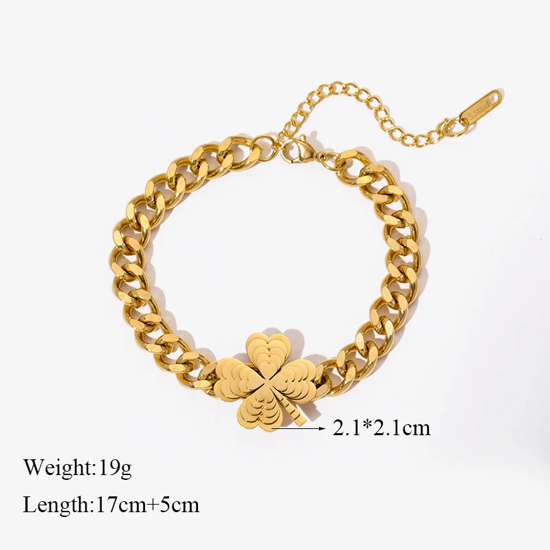 EILIECK 316L Stainless Steel Geometry Circle Charms Bracelet For Women Men Fashion Non-fading Bangles Wrist Jewelry Gift Bijoux