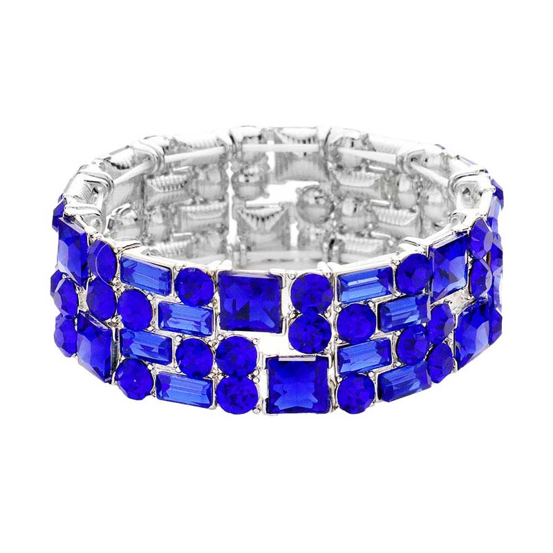 Multi Stone Stretch Evening Bracelet