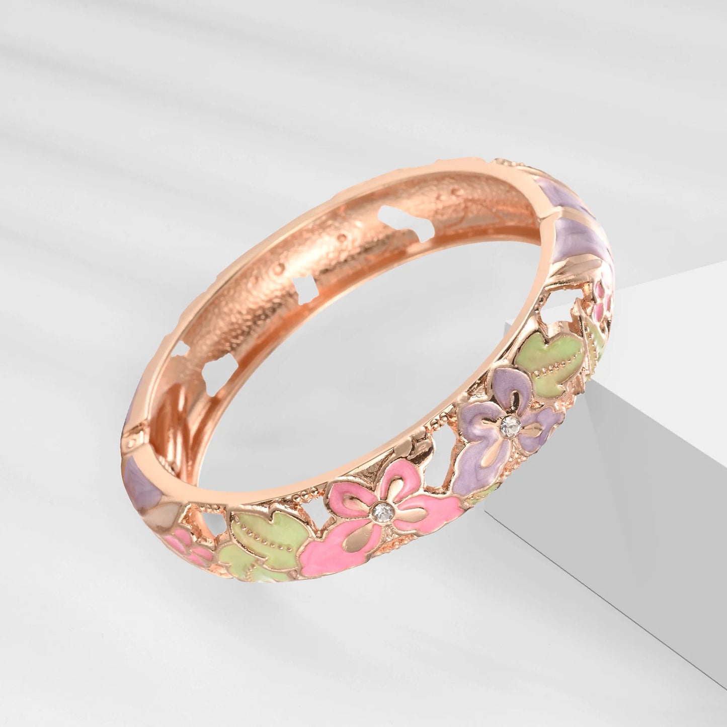 1/6 PCS Purple Enamel Bangle On Hand Cloisonne Bracelet For Women India Women's Hand Bracelets African Jewelry Hawaiian Bohemian