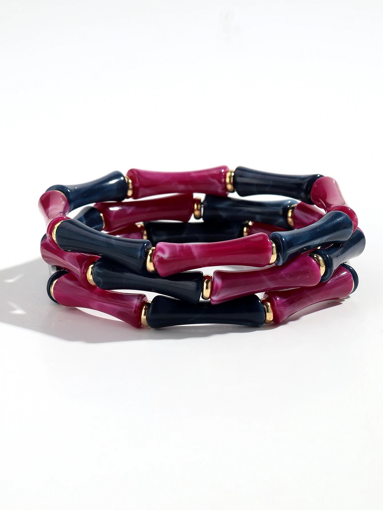 Trendy Resin Purple Wide Geometric Chunky Bangles for Women Fashion Acrylic Beaded Bangle Bracelets Party Jewelry Gifts