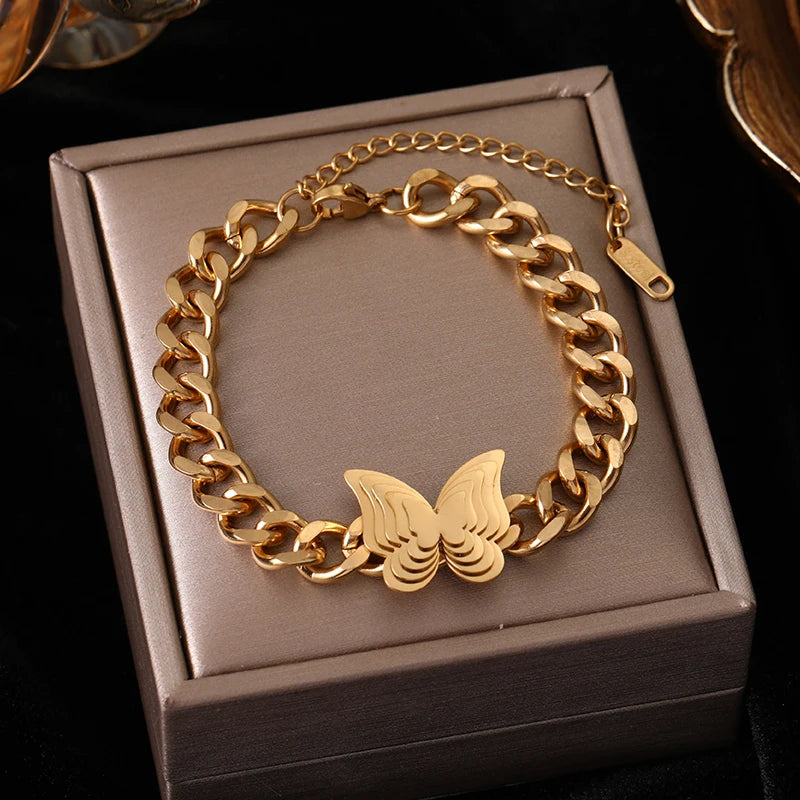 EILIECK 316L Stainless Steel Geometry Circle Charms Bracelet For Women Men Fashion Non-fading Bangles Wrist Jewelry Gift Bijoux