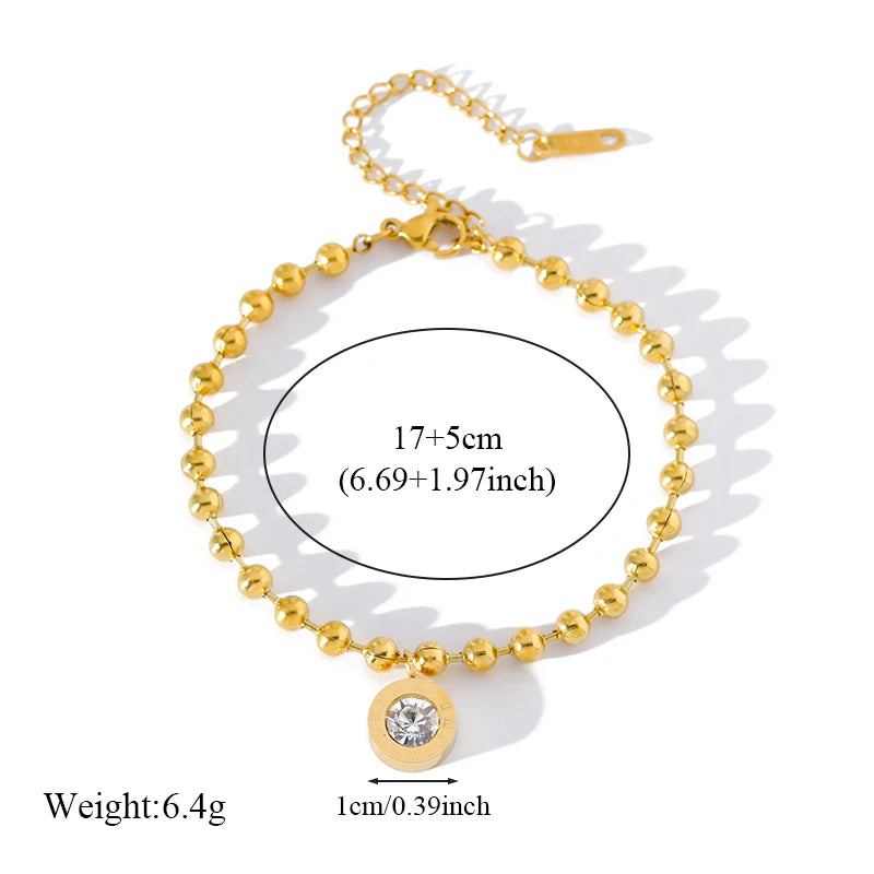 EILIECK New Fashion Heart Love Charm Bracelet For Women Trendy Wrist Chain Stainless Steel Metal Jewelry Bangles Lady Gift