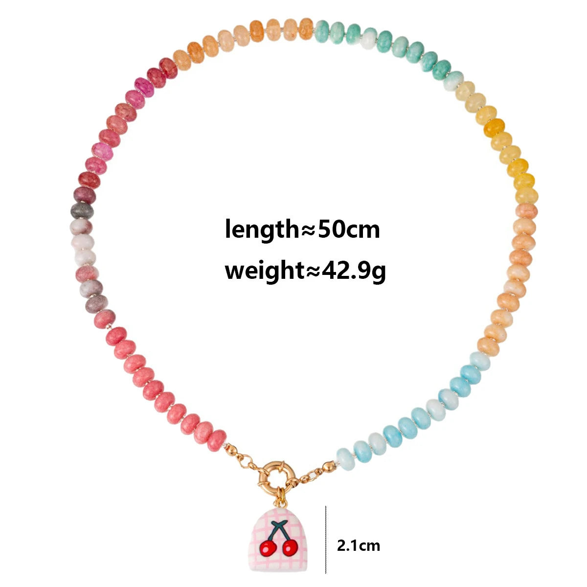 2026 Fashionable Trendy Summer Colorful Heart Beaded Necklace Colorful Beaded Necklace Back-to-School Season Gift