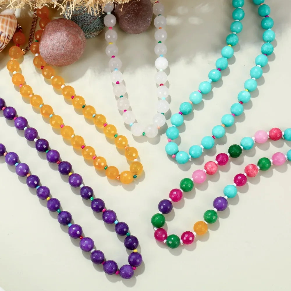 Colorful Chunky Bead Necklaces for Women Trendy Boho Collar Statement Necklace Choker Summer Beach Jewelry Birthday Gift for Her