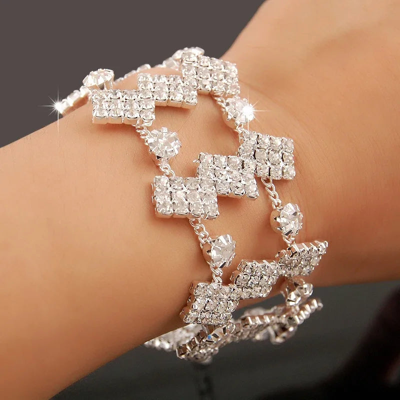 New Fashion Charm Bracelets 925 Silver AAAAA Zircon Crystal Women Bracelet Wedding Engagement Luxury Jewelry