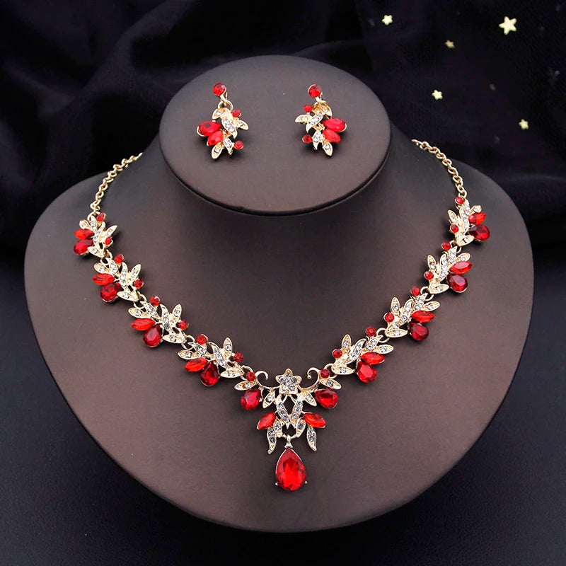 Butterfly Collar Opal Pink Bridal Jewelry Sets for Women Choker Necklace Earring Set Wedding Bride Jewelry Sets 3 Pcs Gifts