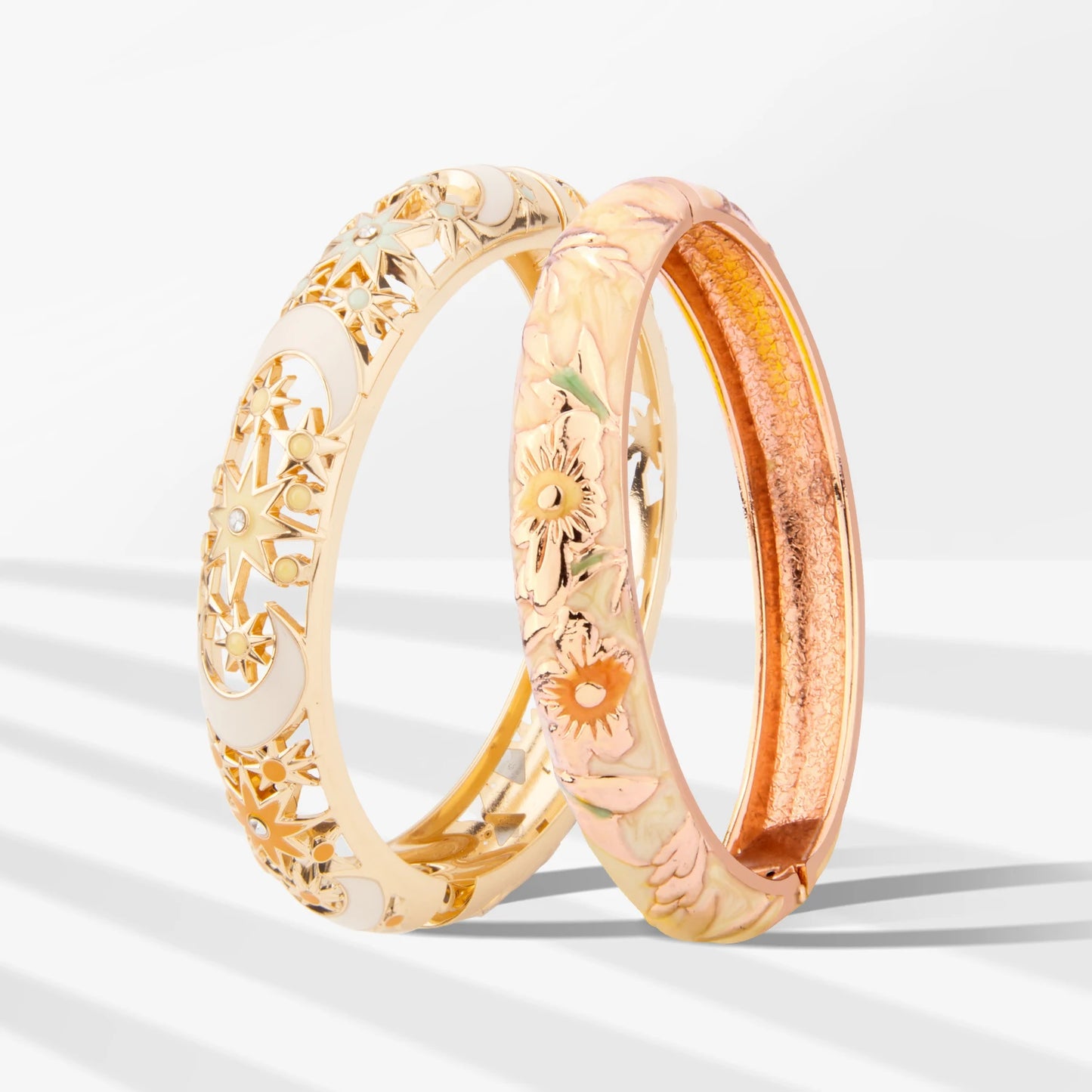 1/2PC Bangle For Women Cloisonne Bracelet On Hand Double Enamel Bangle Set Indian Style Arab Women's Jewelry Accessories Trendy