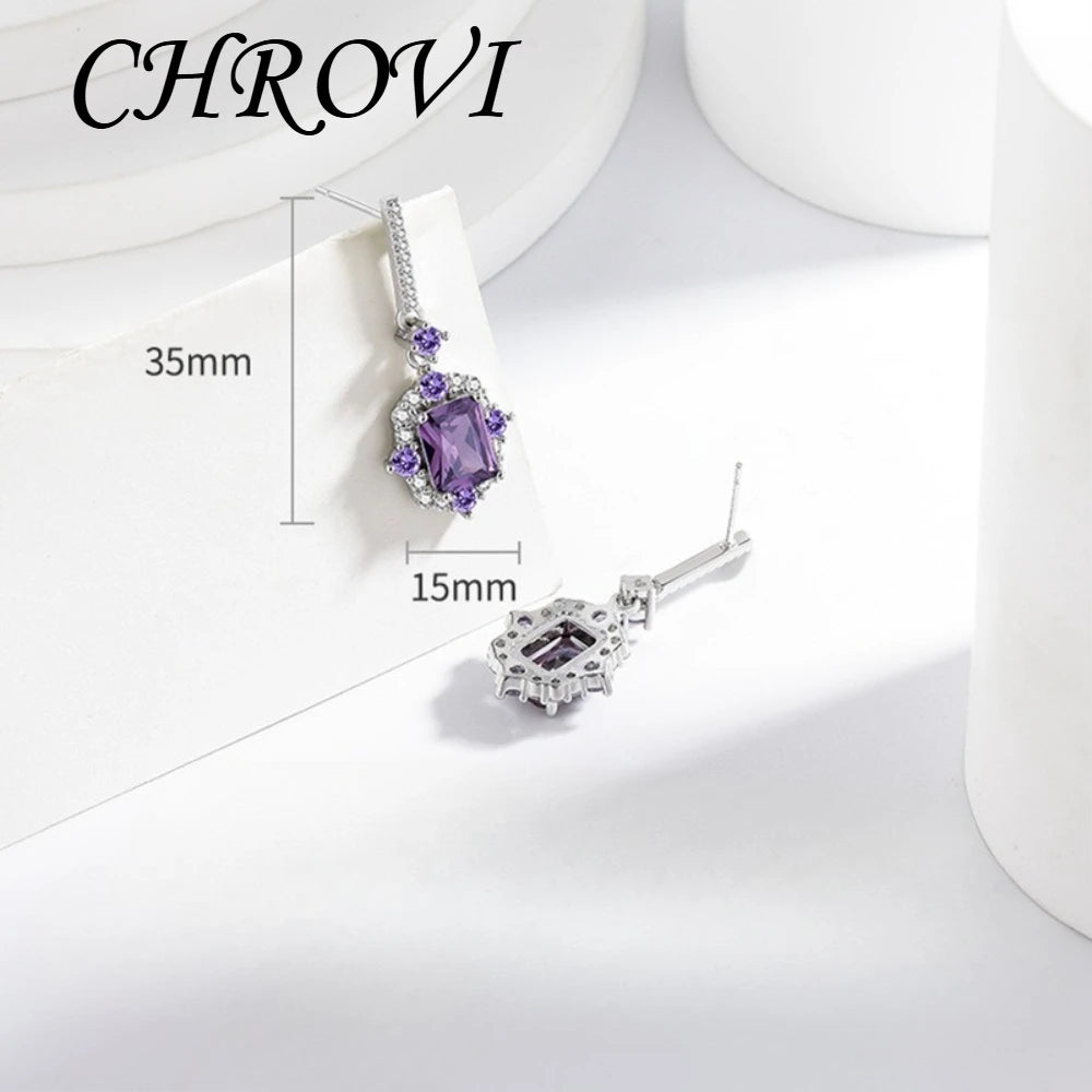 925 pure silver small-scale zirconia fringed earrings for women, a fashionable ear stud with exquisite design.
