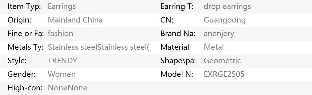 ANENJERY 316L Stainless Steel Irregular Waterdrop Twisted Stud Earrings For Women Temperament Luxury Niche Simple Jewelry Gift