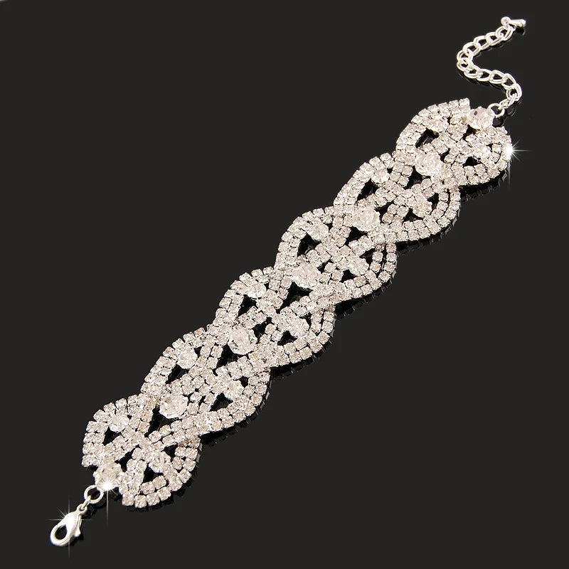 New Fashion Charm Bracelets 925 Silver AAAAA Zircon Crystal Women Bracelet Wedding Engagement Luxury Jewelry