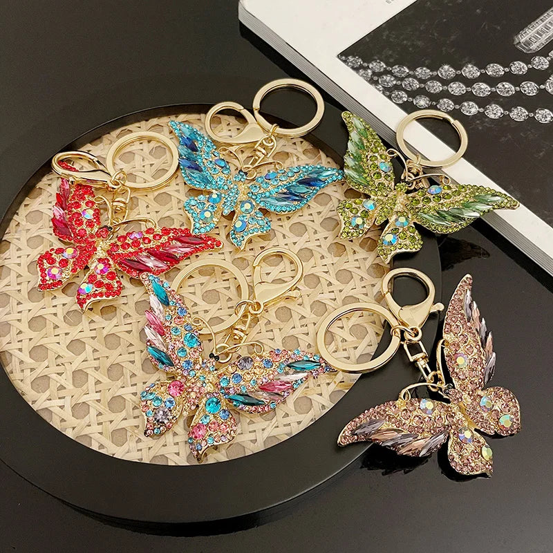 Easya 2024 Fashion Butterfly Bows Luxury Glitter Keychains High Quality Bags Decorate Wedding Gifts for Guests