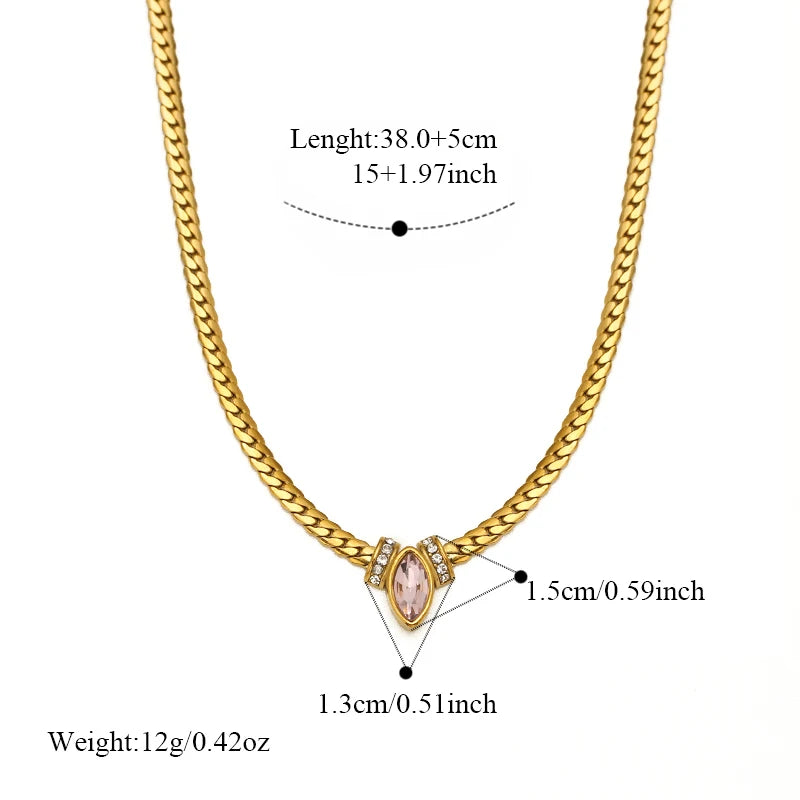 EILIECK 316L Stainless Steel Heart Chokers Necklace For Women New Fashion Collar Neck Chain Waterproof Gold Color Jewelry Gift
