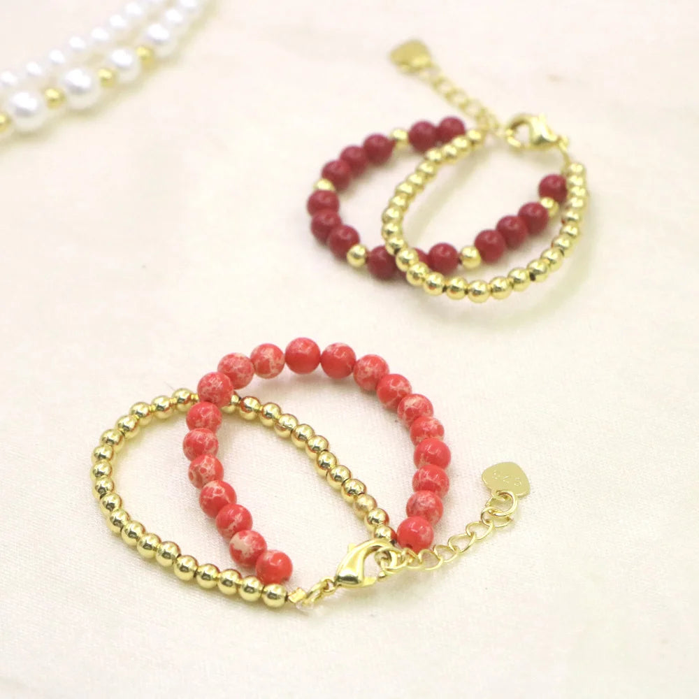 Lovely Fashion Natural Stone Bead Bracelet Baby Girls Lobster Clasp Accessories Girls Yoga Christmas Wedding Gift Jewelry Charm