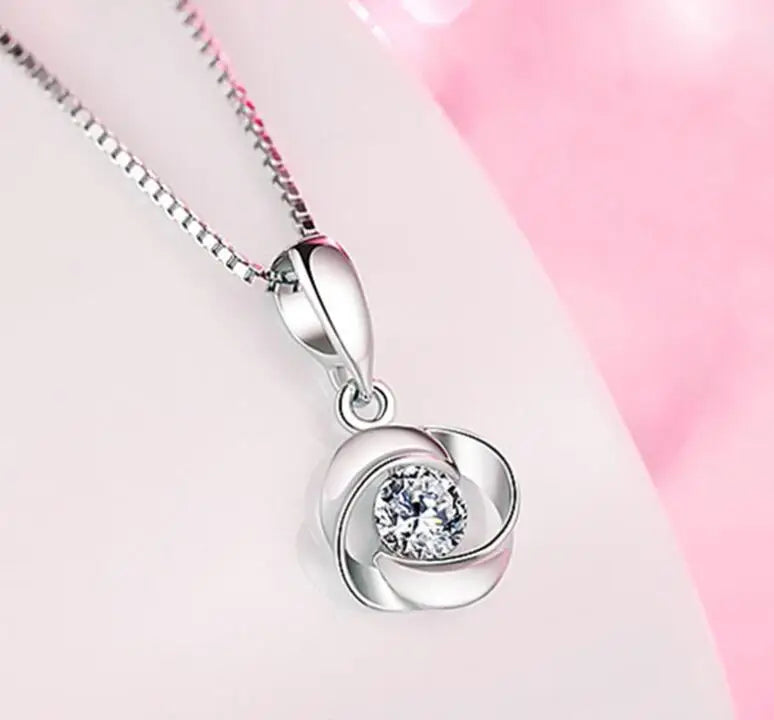925 Sterling Silver Necklace Pendant Romance Heart Zircon High Quality For Woman Fashion Wedding Engagement Jewelry Gift