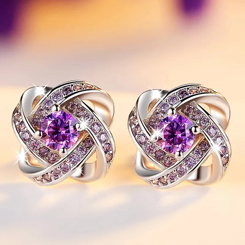 New 925 Sterling Silver Earrings AAA Zircon For Women Exquisite Student Girlfriend Jewelry Accessories Wedding Fashion Gift