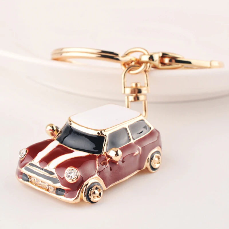 New Fashion Car Motorcycle Rhinestone Crystal Keychain Metal Alloy Key Chains Holder Handbag Car Keyrings Keychains For Women Me